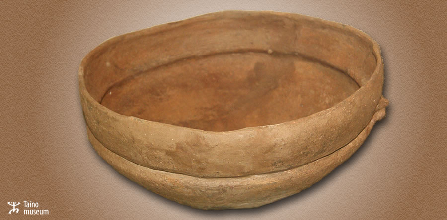 Ceramic pot with bilateral anthropomorphic handles